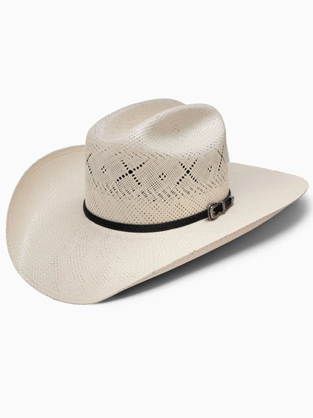 Resistol RSALMX-304281 20X George Strait Collection Straw Hat Natural side / front view. If you need any assistance with this item or the purchase of this item please call us at five six one seven four eight eight eight zero one Monday through Saturday 10:00a.m EST to 8:00 p.m EST
