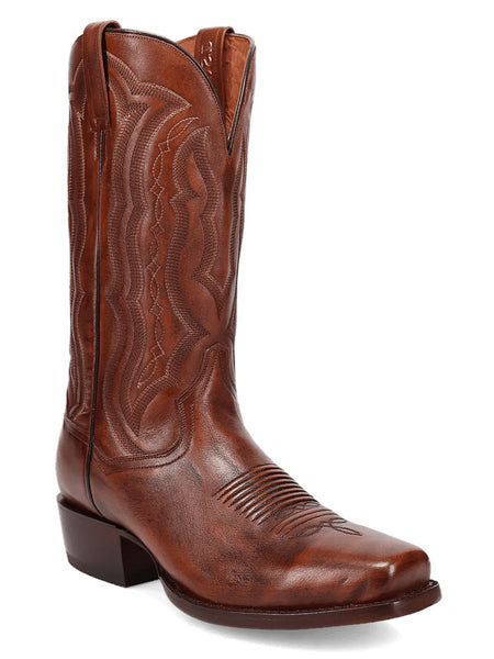 Dan Post DP3355 Mens WADE Square Toe Western Boot Brown outter side / front view. If you need any assistance with this item or the purchase of this item please call us at five six one seven four eight eight eight zero one Monday through Saturday 10:00a.m EST to 8:00 p.m EST
