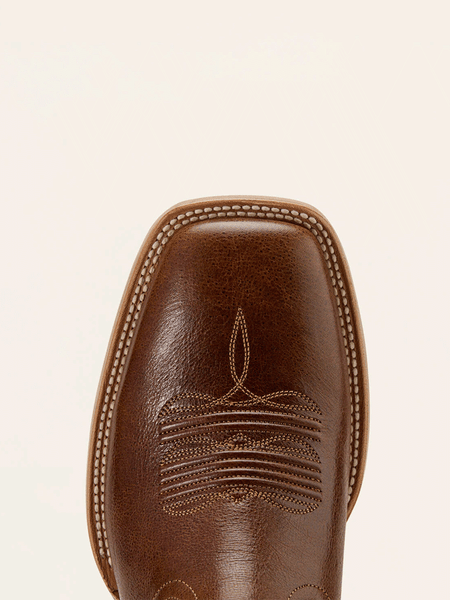 Ariat 10061301 Mens Sidewinder Wide Square Toe Cowboy Boot Gingersnap Brown toe view. If you need any assistance with this item or the purchase of this item please call us at five six one seven four eight eight eight zero one Monday through Saturday 10:00a.m EST to 8:00 p.m EST