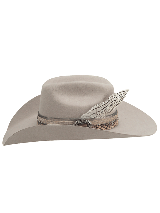 Bullhide GOOD STORIES 0857BC Felt Hat Buckskin side view. If you need any assistance with this item or the purchase of this item please call us at five six one seven four eight eight eight zero one Monday through Saturday 10:00a.m EST to 8:00 p.m EST