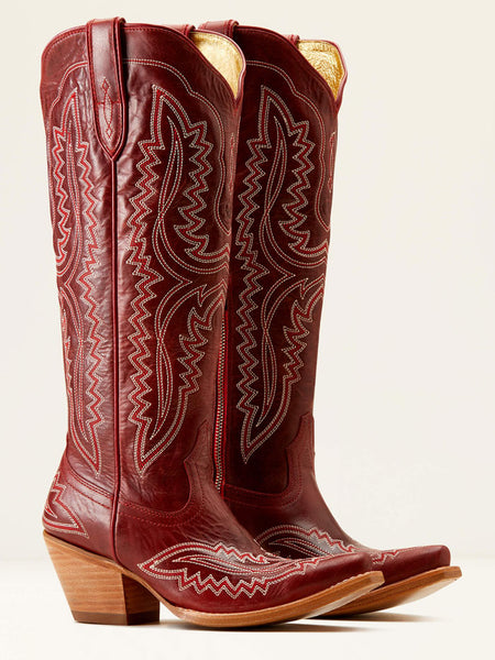 Ariat 10050870 Womens Casanova Western Boot Powder Red Alert pair view. If you need any assistance with this item or the purchase of this item please call us at five six one seven four eight eight eight zero one Monday through Saturday 10:00a.m EST to 8:00 p.m EST