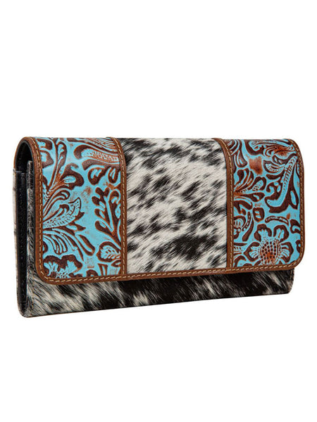 Myra Bag S-8161 Womens Morning Glory Creek Wallet Brown  side / front view. If you need any assistance with this item or the purchase of this item please call us at five six one seven four eight eight eight zero one Monday through Saturday 10:00a.m EST to 8:00 p.m EST