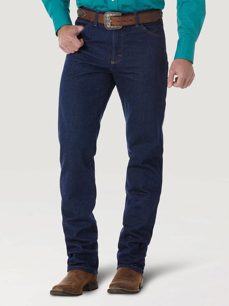 Wrangler 47MWZPW Mens Premium Cowboy Cut Regular Fit Jeans Prewashed front view. If you need any assistance with this item or the purchase of this item please call us at five six one seven four eight eight eight zero one Monday through Saturday 10:00a.m EST to 8:00 p.m EST