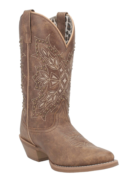 Laredo 51191 Womens JOURNEE Western Boot Brown front and side view. If you need any assistance with this item or the purchase of this item please call us at five six one seven four eight eight eight zero one Monday through Saturday 10:00a.m EST to 8:00 p.m EST