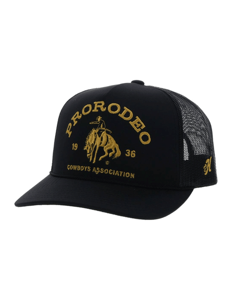 Hooey 2263T-BK PRORODEO High Profile Snapback Hat Black front and side view. If you need any assistance with this item or the purchase of this item please call us at five six one seven four eight eight eight zero one Monday through Saturday 10:00a.m EST to 8:00 p.m EST