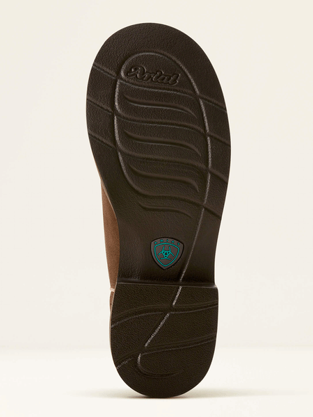 Ariat 10053635 Womens Fatbaby Heritage Farrah Western Boot Barley Brown sole view. If you need any assistance with this item or the purchase of this item please call us at five six one seven four eight eight eight zero one Monday through Saturday 10:00a.m EST to 8:00 p.m EST