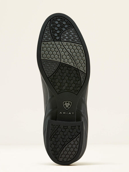 Ariat 10061297 Womens Heritage Zip Paddock Boot Black sole view. If you need any assistance with this item or the purchase of this item please call us at five six one seven four eight eight eight zero one Monday through Saturday 10:00a.m EST to 8:00 p.m EST
