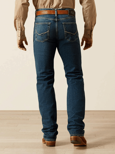Ariat 10061743 Mens M7 Slim Sawyer Classic Rise Straight Leg Jeans Norris Blue back view. If you need any assistance with this item or the purchase of this item please call us at five six one seven four eight eight eight zero one Monday through Saturday 10:00a.m EST to 8:00 p.m EST