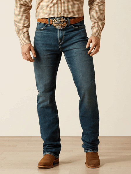 Ariat 10061743 Mens M7 Slim Sawyer Classic Rise Straight Leg Jeans Norris Blue front view. If you need any assistance with this item or the purchase of this item please call us at five six one seven four eight eight eight zero one Monday through Saturday 10:00a.m EST to 8:00 p.m EST