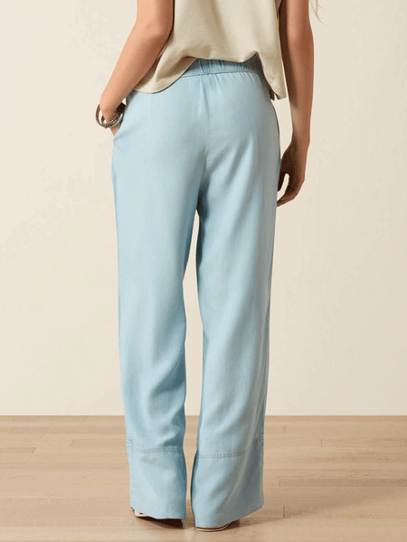 Ariat 10071640 Womens Aylin Loose Pants Light Blue back view. If you need any assistance with this item or the purchase of this item please call us at five six one seven four eight eight eight zero one Monday through Saturday 10:00a.m EST to 8:00 p.m EST