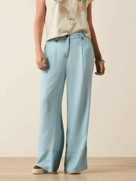 Ariat 10071640 Womens Aylin Loose Pants Light Blue front view. If you need any assistance with this item or the purchase of this item please call us at five six one seven four eight eight eight zero one Monday through Saturday 10:00a.m EST to 8:00 p.m EST