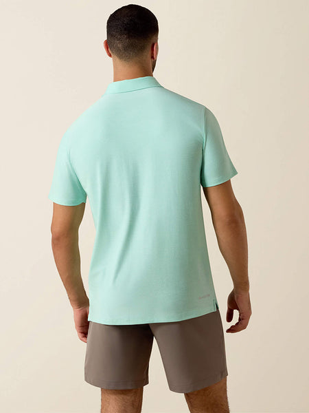 Ariat 10073466 Mens Charger 2.0 Fitted Polo Beach Glass back view. If you need any assistance with this item or the purchase of this item please call us at five six one seven four eight eight eight zero one Monday through Saturday 10:00a.m EST to 8:00 p.m EST