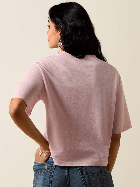 Ariat 10073557 Womens Social Club T-Shirt Pirouette Pink back view. If you need any assistance with this item or the purchase of this item please call us at five six one seven four eight eight eight zero one Monday through Saturday 10:00a.m EST to 8:00 p.m EST