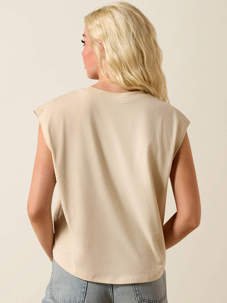 Ariat 10073558 Womens Cool It T-Shirt Oyster Grey back view. If you need any assistance with this item or the purchase of this item please call us at five six one seven four eight eight eight zero one Monday through Saturday 10:00a.m EST to 8:00 p.m EST