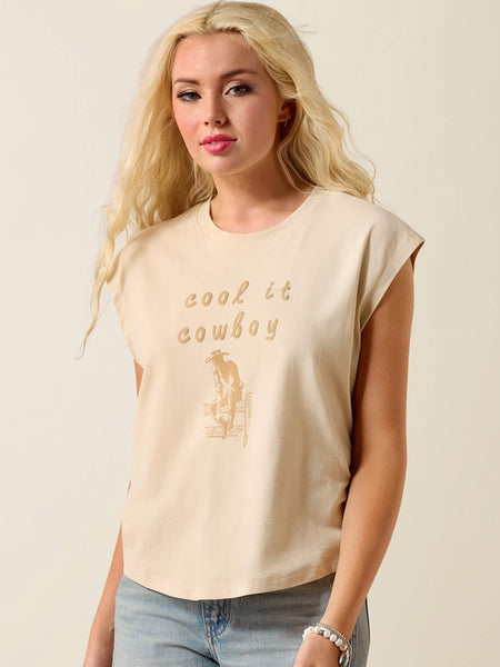Ariat 10073558 Womens Cool It T-Shirt Oyster Grey front view. If you need any assistance with this item or the purchase of this item please call us at five six one seven four eight eight eight zero one Monday through Saturday 10:00a.m EST to 8:00 p.m EST