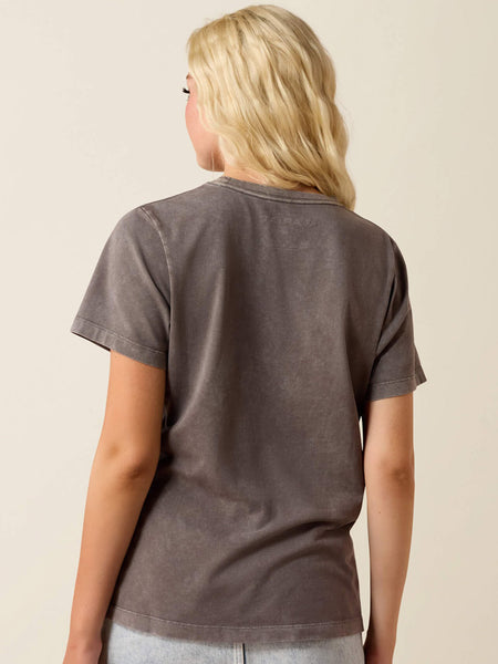 Ariat 10073559 Womens Sweet Rose T-Shirt Grey Mineral Wash back view. If you need any assistance with this item or the purchase of this item please call us at five six one seven four eight eight eight zero one Monday through Saturday 10:00a.m EST to 8:00 p.m EST