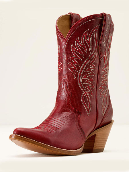 Ariat 10074387 Womens Julietta J Toe Western Boot Red Alert front and side view. If you need any assistance with this item or the purchase of this item please call us at five six one seven four eight eight eight zero one Monday through Saturday 10:00a.m EST to 8:00 p.m EST