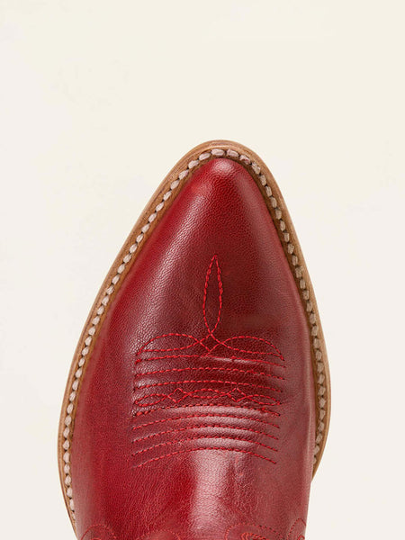 Ariat 10074387 Womens Julietta J Toe Western Boot Red Alert toe view. If you need any assistance with this item or the purchase of this item please call us at five six one seven four eight eight eight zero one Monday through Saturday 10:00a.m EST to 8:00 p.m EST