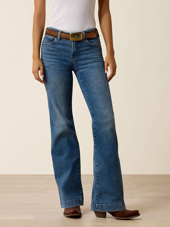 Ariat 10079053 Womens Perfect Rise Revel Vilma Ultrastretch Trouser Jeans Sky Valley front view. If you need any assistance with this item or the purchase of this item please call us at five six one seven four eight eight eight zero one Monday through Saturday 10:00a.m EST to 8:00 p.m EST