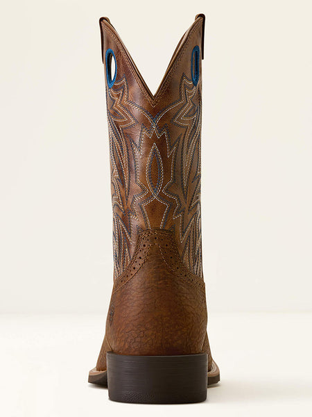 Ariat 10080413 Mens Sport Sidebet Wide Square Toe Cowboy Boot Toasted Grain Dark Tan back view. If you need any assistance with this item or the purchase of this item please call us at five six one seven four eight eight eight zero one Monday through Saturday 10:00a.m EST to 8:00 p.m EST