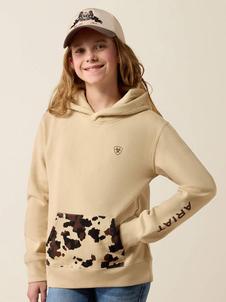 Ariat 10080606 Youth Lucia Hoodie Irish Cream Tan front view. If you need any assistance with this item or the purchase of this item please call us at five six one seven four eight eight eight zero one Monday through Saturday 10:00a.m EST to 8:00 p.m EST