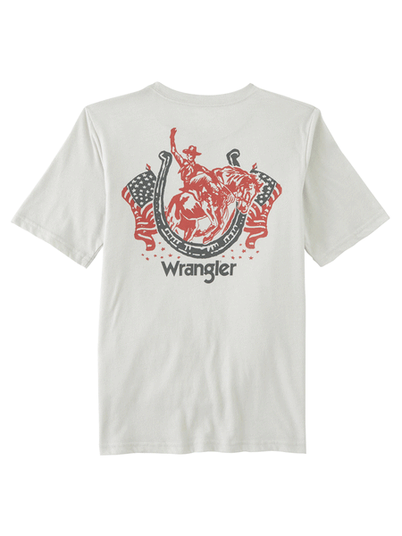 Wrangler 112347247 Kids USA Cowboy Tee Lunar Rock back view. If you need any assistance with this item or the purchase of this item please call us at five six one seven four eight eight eight zero one Monday through Saturday 10:00a.m EST to 8:00 p.m EST