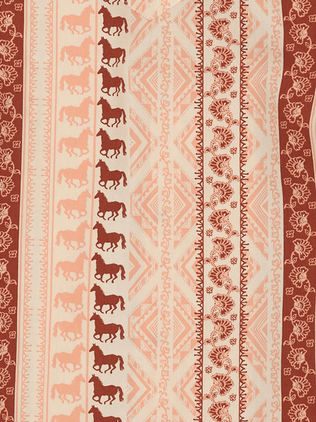 Wrangler 112359397 Girls Western Top Pink fabric close up. If you need any assistance with this item or the purchase of this item please call us at five six one seven four eight eight eight zero one Monday through Saturday 10:00a.m EST to 8:00 p.m EST