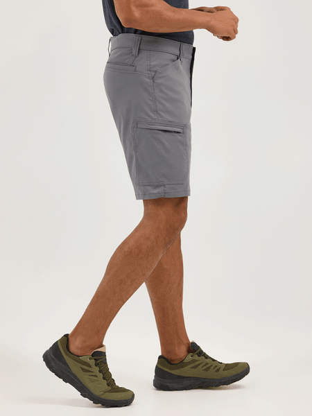 Wrangler 112361454 Mens ATG -X- Harbor Short Poppy Seed Grey side view. If you need any assistance with this item or the purchase of this item please call us at five six one seven four eight eight eight zero one Monday through Saturday 10:00a.m EST to 8:00 p.m EST