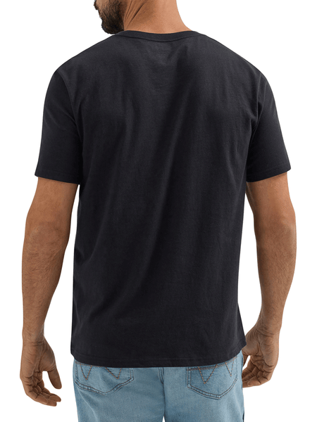 Wrangler 112361850 Mens Viva Los Vaqueros Graphic T-Shirt Washed Black back view. If you need any assistance with this item or the purchase of this item please call us at five six one seven four eight eight eight zero one Monday through Saturday 10:00a.m EST to 8:00 p.m EST