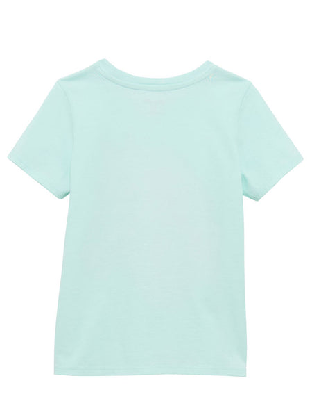 Wrangler 112364273 Girls Short Sleeve Graphic T-Shirt Teal back view. If you need any assistance with this item or the purchase of this item please call us at five six one seven four eight eight eight zero one Monday through Saturday 10:00a.m EST to 8:00 p.m EST