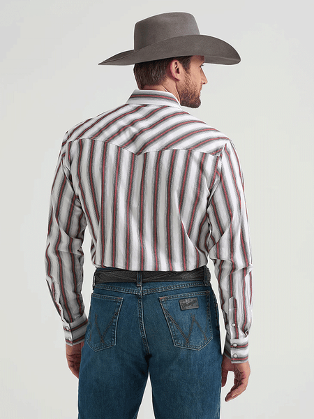 Wrangler 112369494 Mens 20X Competition Western Shirt Brushpopper Red back view. If you need any assistance with this item or the purchase of this item please call us at five six one seven four eight eight eight zero one Monday through Saturday 10:00a.m EST to 8:00 p.m EST