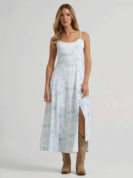 Wrangler 112375239 Womens Western Tank Maxi Dress Country Toile front view. If you need any assistance with this item or the purchase of this item please call us at five six one seven four eight eight eight zero one Monday through Saturday 10:00a.m EST to 8:00 p.m EST