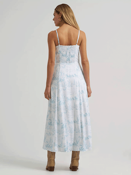 Wrangler 112375239 Womens Western Tank Maxi Dress Country Toile back view. If you need any assistance with this item or the purchase of this item please call us at five six one seven four eight eight eight zero one Monday through Saturday 10:00a.m EST to 8:00 p.m EST