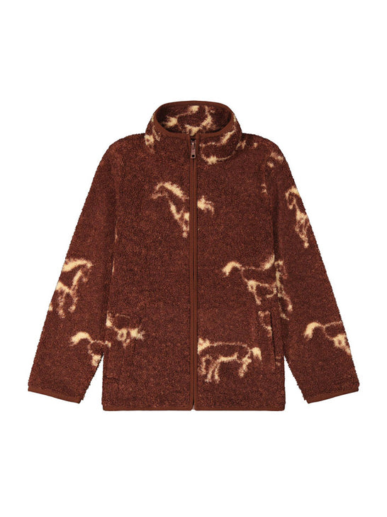 Wrangler 112385515 Girls Retro Hay Away Full Zip Jacket Brown front view. If you need any assistance with this item or the purchase of this item please call us at five six one seven four eight eight eight zero one Monday through Saturday 10:00a.m EST to 8:00 p.m EST