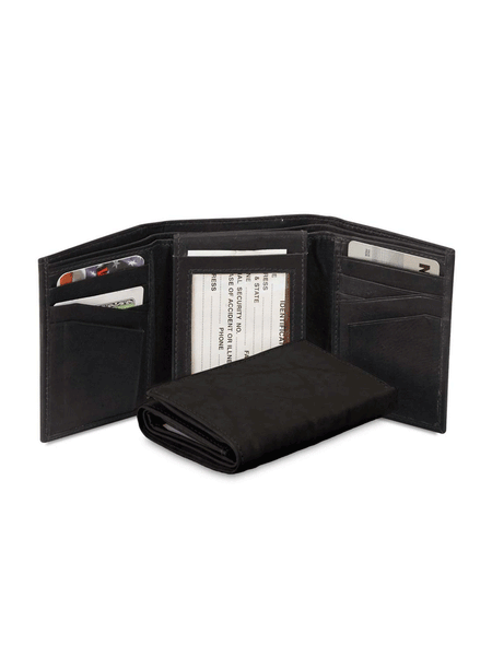 Western Express MIN-2364 Leather Tri-Fold Wallet Black. If you need any assistance with this item or the purchase of this item please call us at five six one seven four eight eight eight zero one Monday through Saturday 10:00a.m EST to 8:00 p.m EST