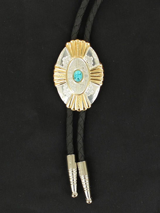 Double S 22113 Southwestern Bolo Tie Gold front view. If you need any assistance with this item or the purchase of this item please call us at five six one seven four eight eight eight zero one Monday through Saturday 10:00a.m EST to 8:00 p.m EST
