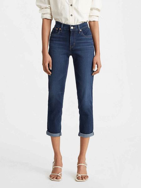 Levi's 198870164 Womens Mid Rise Boyfriend Jean Cobalt Layer