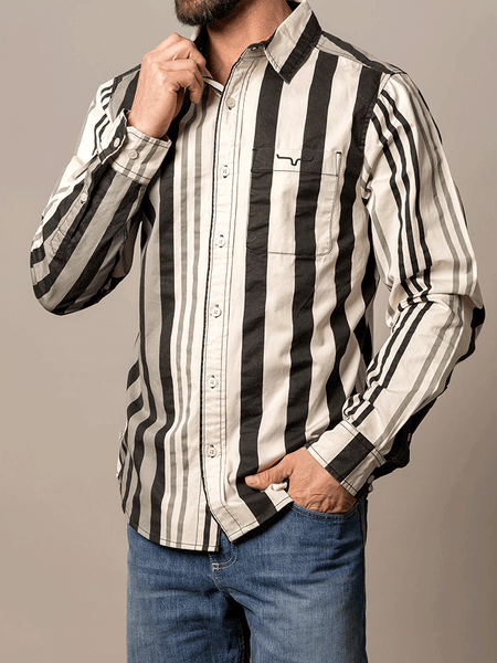 Kimes Ranch 1992 Mens Long Sleeve Dress Shirt Black side view. If you need any assistance with this item or the purchase of this item please call us at five six one seven four eight eight eight zero one Monday through Saturday 10:00a.m EST to 8:00 p.m EST