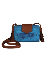 Catchfly 2054700 Womens Jessica Crossbody Wallet Turquoise front view standing. If you need any assistance with this item or the purchase of this item please call us at five six one seven four eight eight eight zero one Monday through Saturday 10:00a.m EST to 8:00 p.m EST