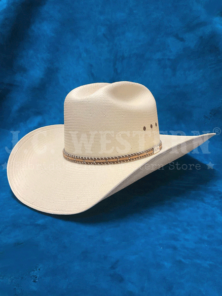 Resistol RSPNCKN304281 PINEY CREEK George Strait Collection Straw Hat Natural side and front view. If you need any assistance with this item or the purchase of this item please call us at five six one seven four eight eight eight zero one Monday through Saturday 10:00a.m EST to 8:00 p.m EST