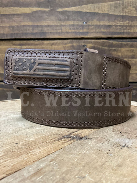 Ariat A1700902 Mens Scratchless Leather Work Belt Bark Brown front view. If you need any assistance with this item or the purchase of this item please call us at five six one seven four eight eight eight zero one Monday through Saturday 10:00a.m EST to 8:00 p.m EST