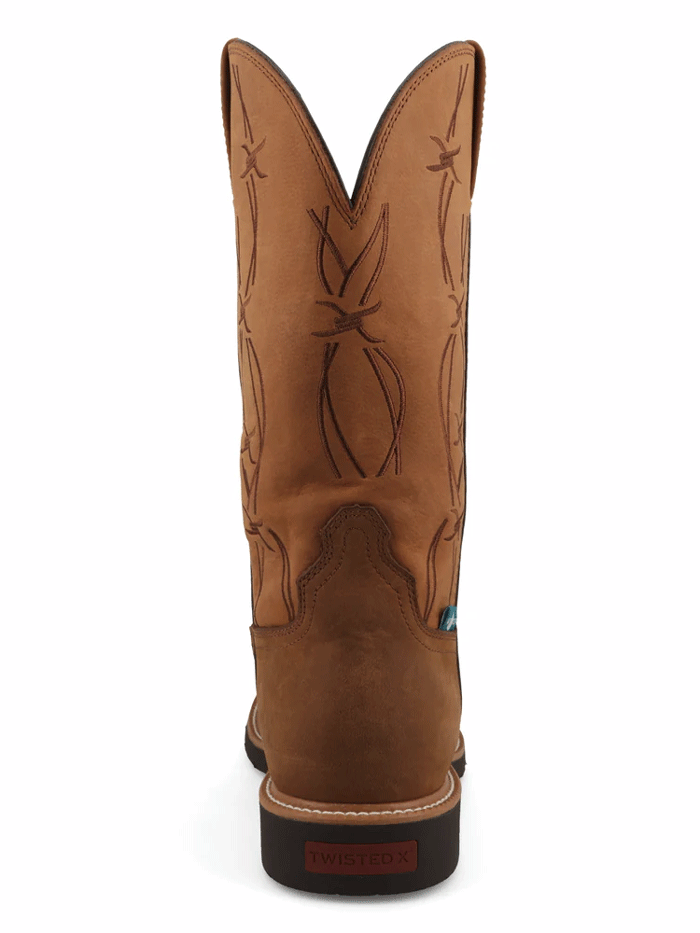 Twisted X MXBNW09 Mens Round Nano Toe Western Work Boot Brown front and side view. If you need any assistance with this item or the purchase of this item please call us at five six one seven four eight eight eight zero one Monday through Saturday 10:00a.m EST to 8:00 p.m EST