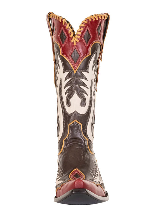 Double D Ranch DDL1076 Womens SURE SHOT Leather Boot Brown front view.