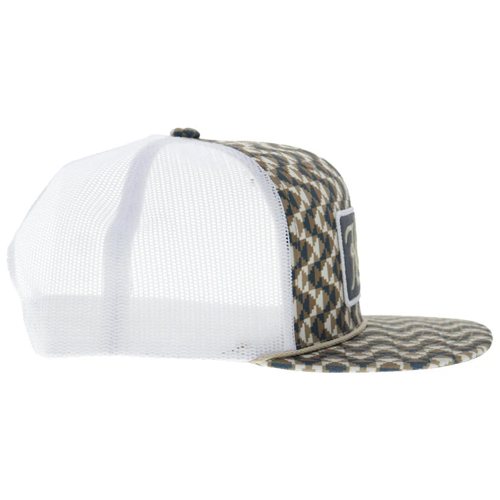 Hooey 2648T-TNWH LAKOTA 6 Panel Hat Tan White side view. If you need any assistance with this item or the purchase of this item please call us at five six one seven four eight eight eight zero one Monday through Saturday 10:00a.m EST to 8:00 p.m EST