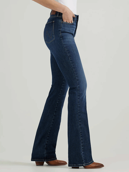 Wrangler 112359277 Womens Bespoke High Rise Bootcut Jean Lacey side. If you need any assistance with this item or the purchase of this item please call us at five six one seven four eight eight eight zero one Monday through Saturday 10:00a.m EST to 8:00 p.m EST