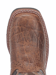 Dan Post DPC2986 DPC3986 Kids Lil Broken Bow Square Toe Boot Rust toe view from above. If you need any assistance with this item or the purchase of this item please call us at five six one seven four eight eight eight zero one Monday through Saturday 10:00a.m EST to 8:00 p.m EST