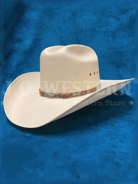 Stetson SSRDEO-664281 RODEO 10X Straw Hat Natural side and front view. If you need any assistance with this item or the purchase of this item please call us at five six one seven four eight eight eight zero one Monday through Saturday 10:00a.m EST to 8:00 p.m EST