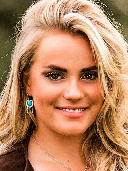 Montana Silversmiths ER5722 Womens Catching Luck Turquoise Horseshoe Earrings Silver on model. If you need any assistance with this item or the purchase of this item please call us at five six one seven four eight eight eight zero one Monday through Saturday 10:00a.m EST to 8:00 p.m EST