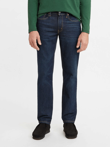 Levis 005141592 Mens 514 Straight Fit Jeans Clean Run Navy Blue front view. If you need any assistance with this item or the purchase of this item please call us at five six one seven four eight eight eight zero one Monday through Saturday 10:00a.m EST to 8:00 p.m EST