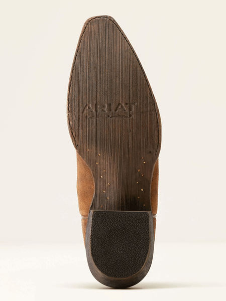 Ariat 10053790 Womens Jukebox Western Boot Dark Ginger Suede sole view. If you need any assistance with this item or the purchase of this item please call us at five six one seven four eight eight eight zero one Monday through Saturday 10:00a.m EST to 8:00 p.m EST